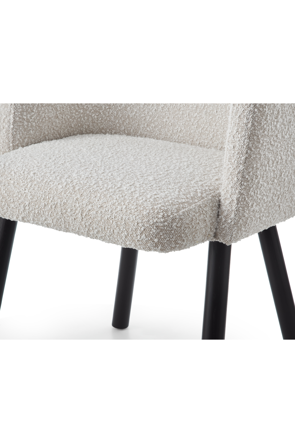 White Bouclé Contoured Dining Chair | Liang & Eimil Ethis | Oroa.com