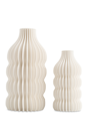 White Ceramic Fluted Vase | Liang & Eimil Iverna | Oroa.com