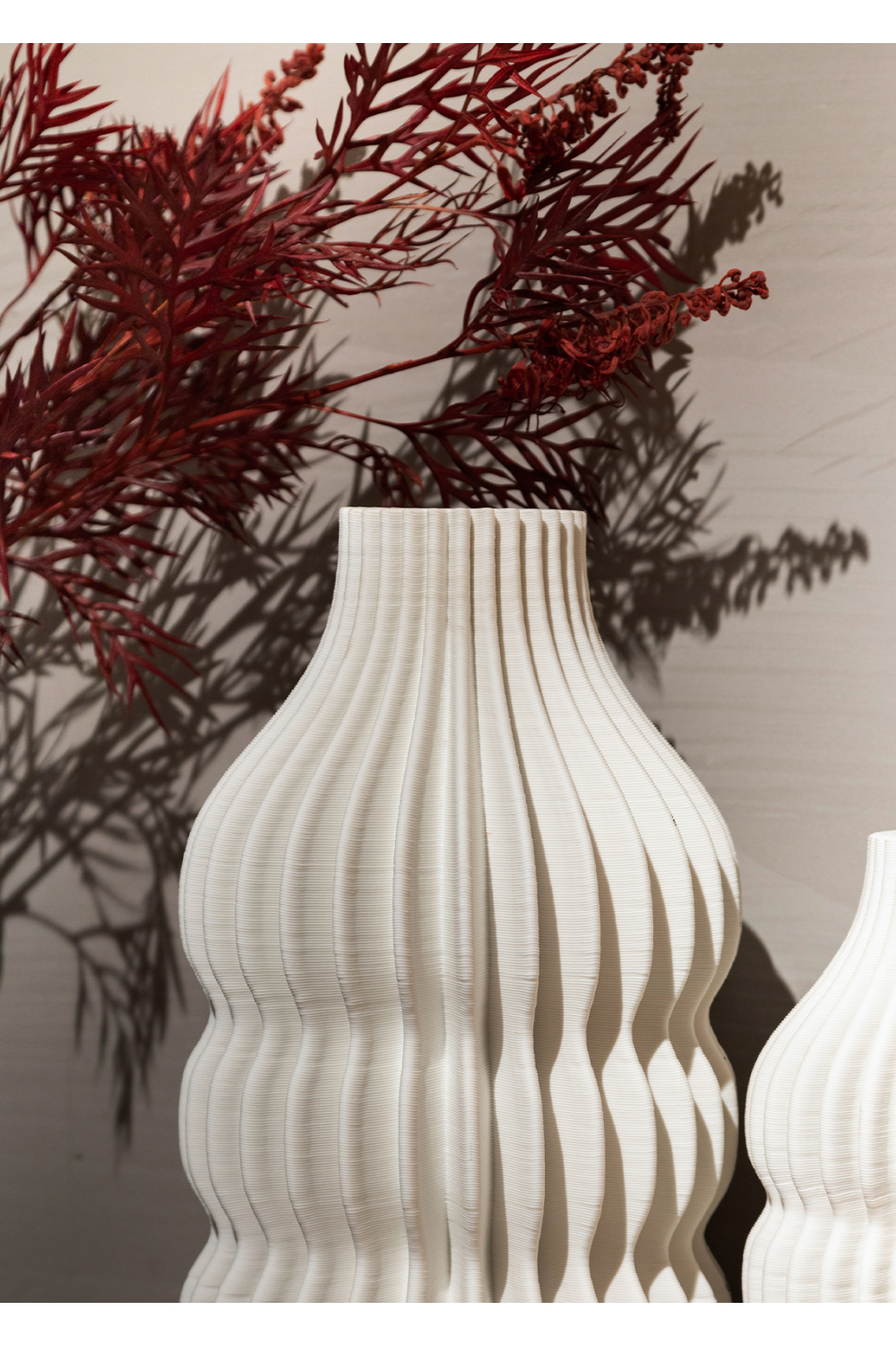 White Ceramic Fluted Vase | Liang & Eimil Iverna | Oroa.com