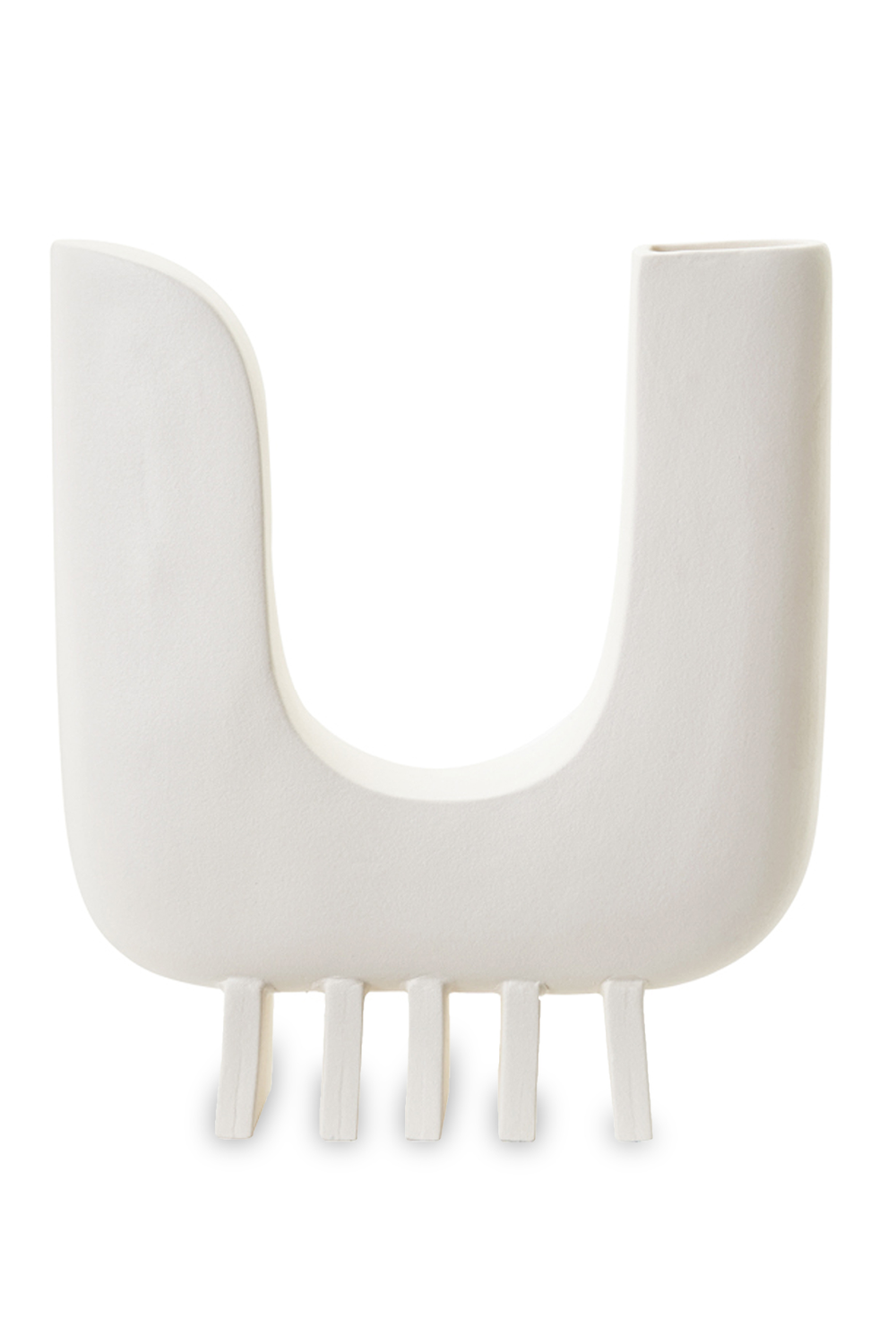 White Ceramic U-Shaped Vase | Liang & Eimil Jerico | Oroa.com