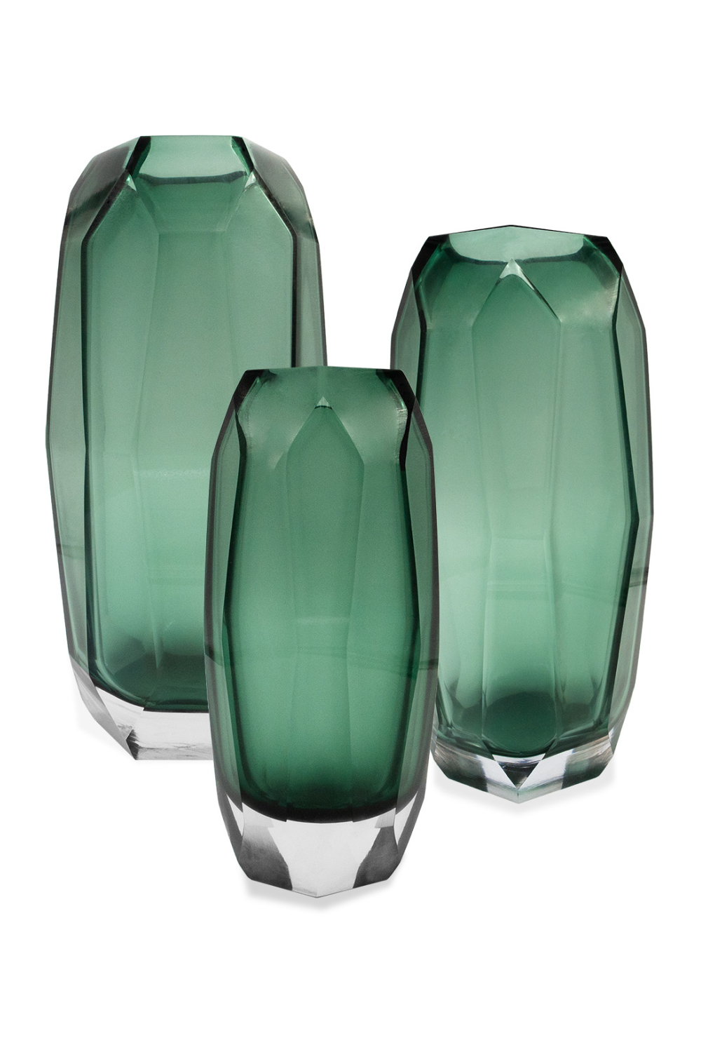 Green Faceted Glass Vase | Liang & Eimil Emerald | Oroa.com