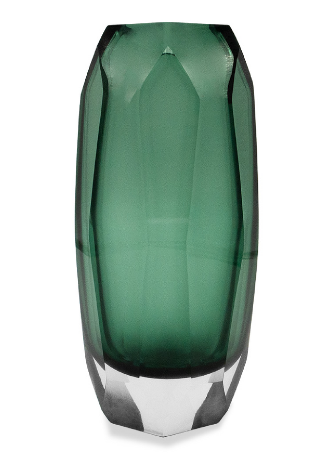 Green Faceted Glass Vase | Liang & Eimil Emerald | Oroa.com
