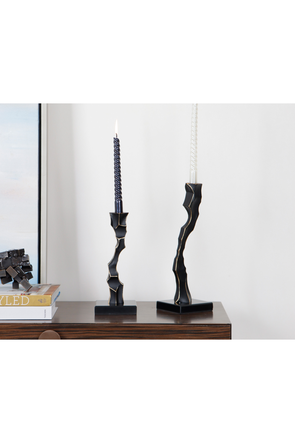 Black Marble Sculptural Candlestick | Liang & Eimil Storm | Oroa.com