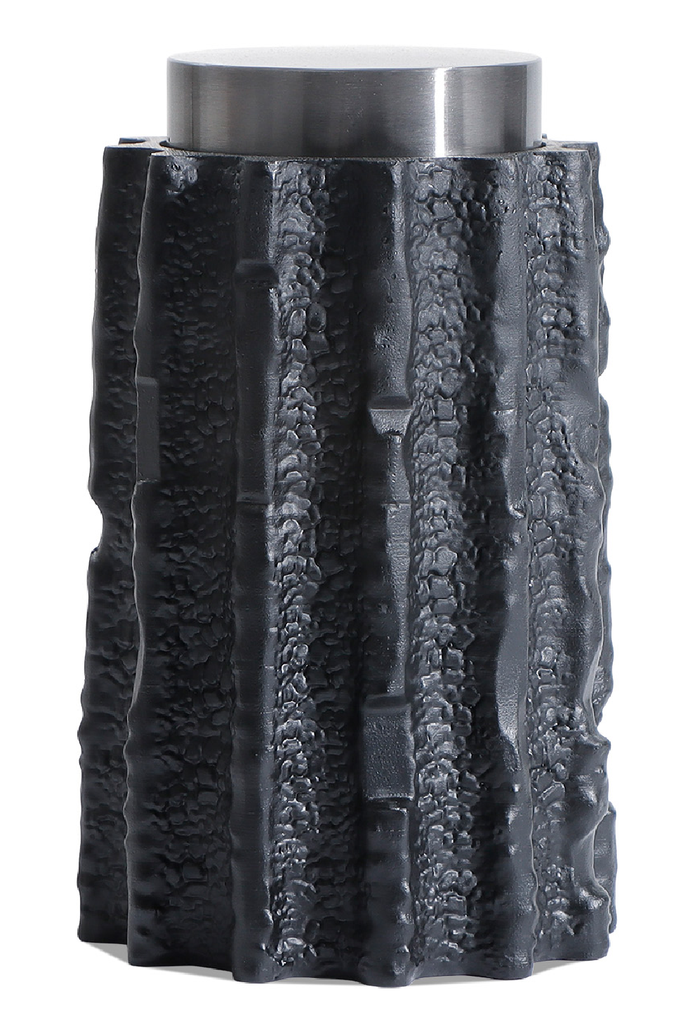 Black Textured Tube Jar | Liang & Eimil Meteorite | Oroa.com