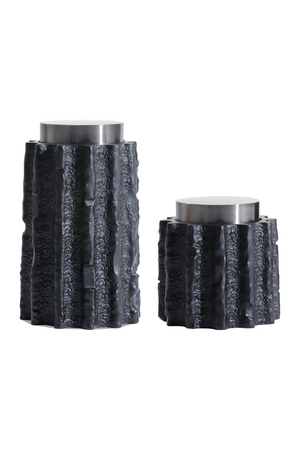 Black Textured Tube Jar | Liang & Eimil Meteorite | Oroa.com