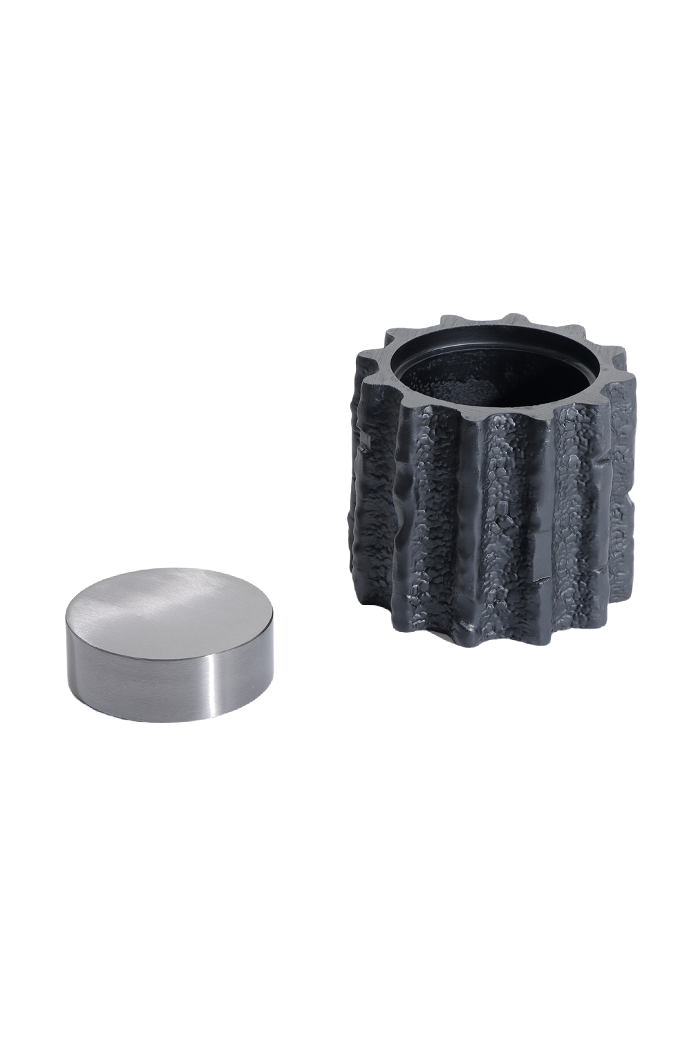 Black Textured Tube Jar | Liang & Eimil Meteorite | Oroa.com