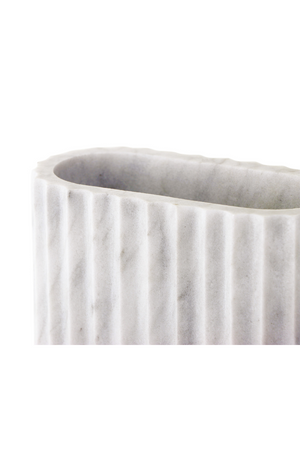 White Marble Ribbed Vase | Liang & Eimil Renzo | Oroa.com