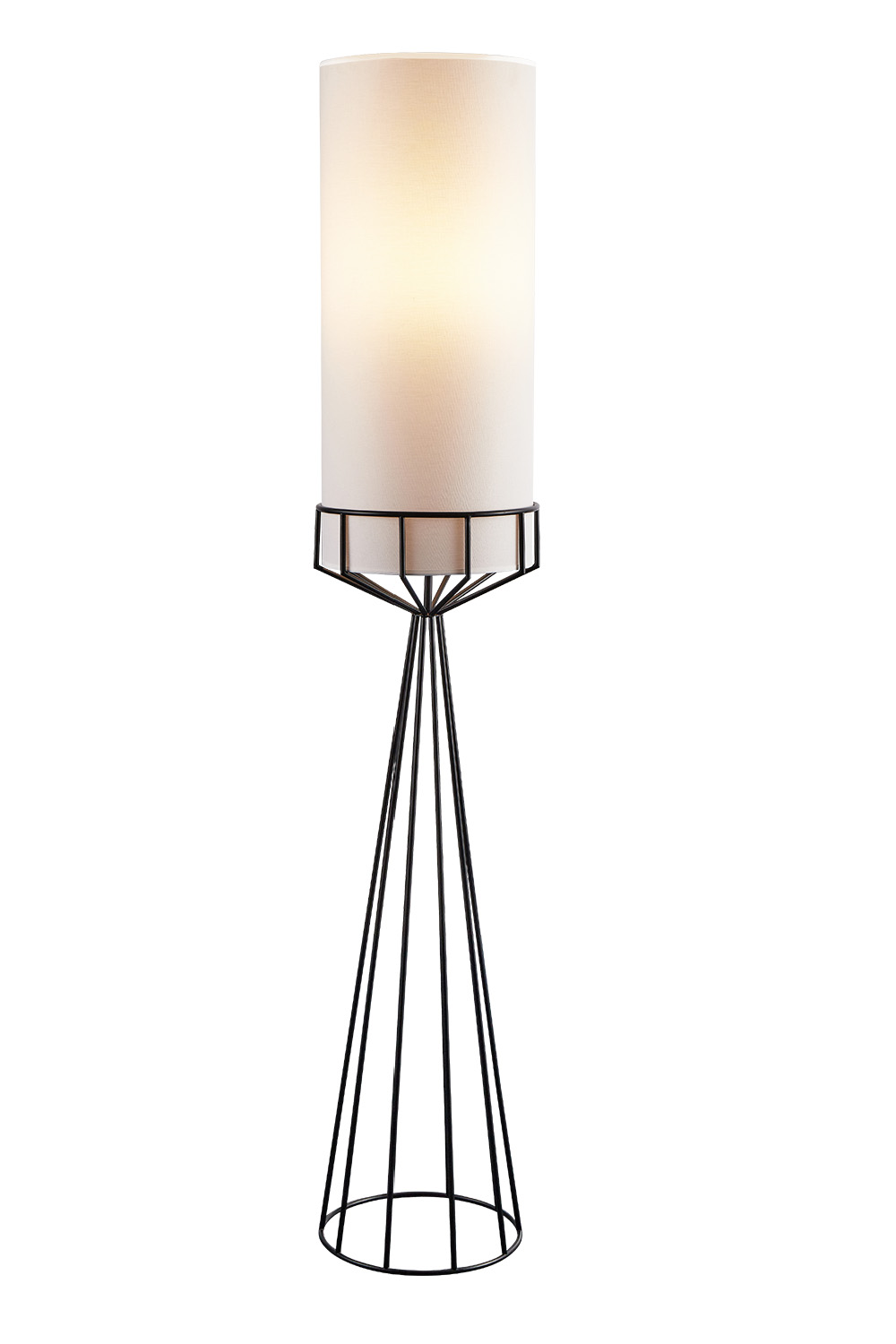 White Linen Tubular Floor Lamp | Liang & Eimil Faro | Oroa.com