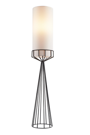 White Linen Tubular Floor Lamp | Liang & Eimil Faro | Oroa.com