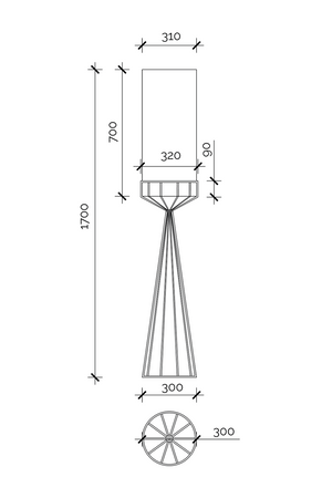 White Linen Tubular Floor Lamp | Liang & Eimil Faro | Oroa.com