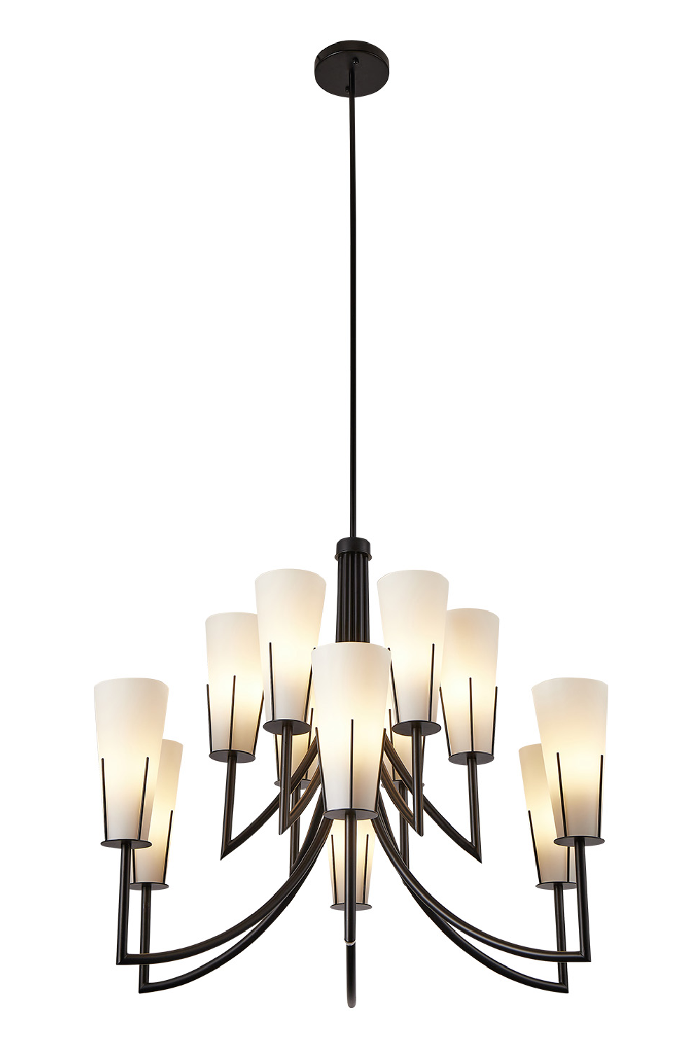 White Conical Glass Chandelier | Liang & Eimil Magestic  | Oroa.com