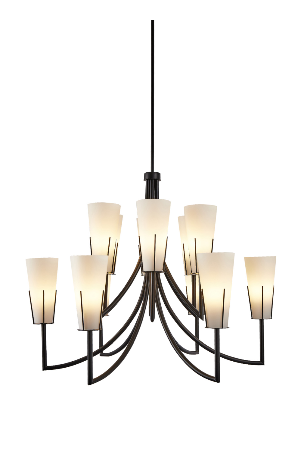 White Conical Glass Chandelier | Liang & Eimil Magestic  | Oroa.com