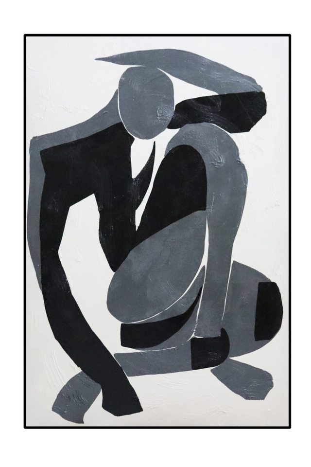 Abstract Black and Gray Shape Oil Painting | Liang & Eimil Adam | OROA