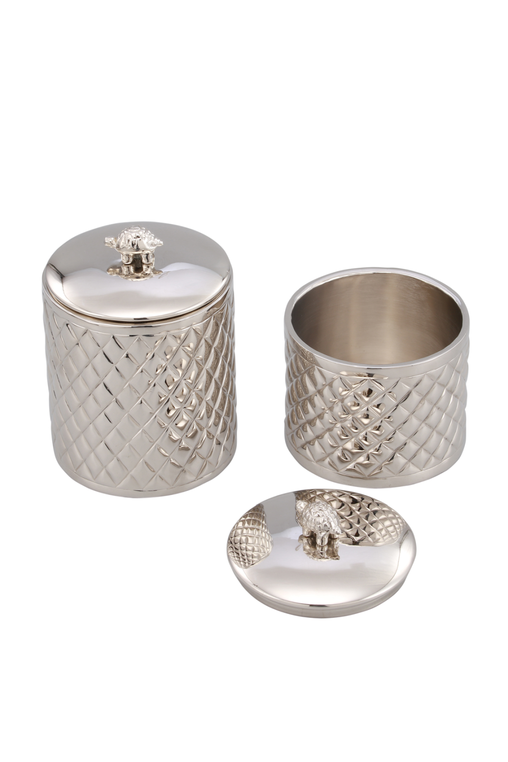 Round Silver Metal Box (L) | Liang & Eimil Turtle | Oroa.com