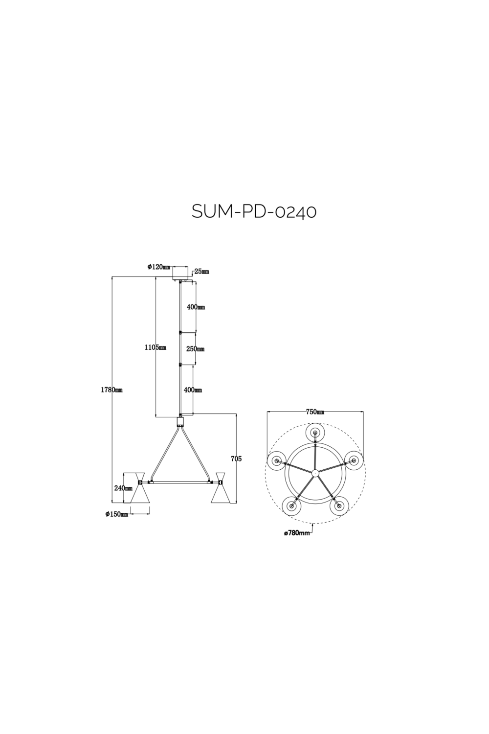 Black Brass Chandelier | Liang & Eimil Kensington | OROA