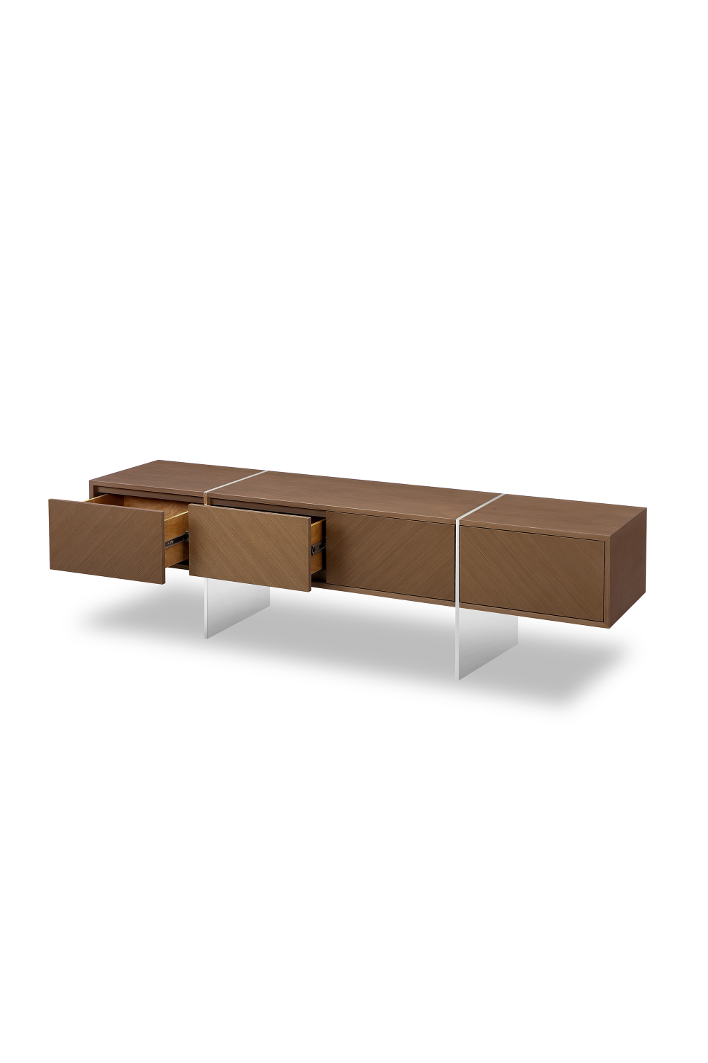 Brown Wooden Contemporary TV Stand | Liang & Eimil Nautilus | OROA.com