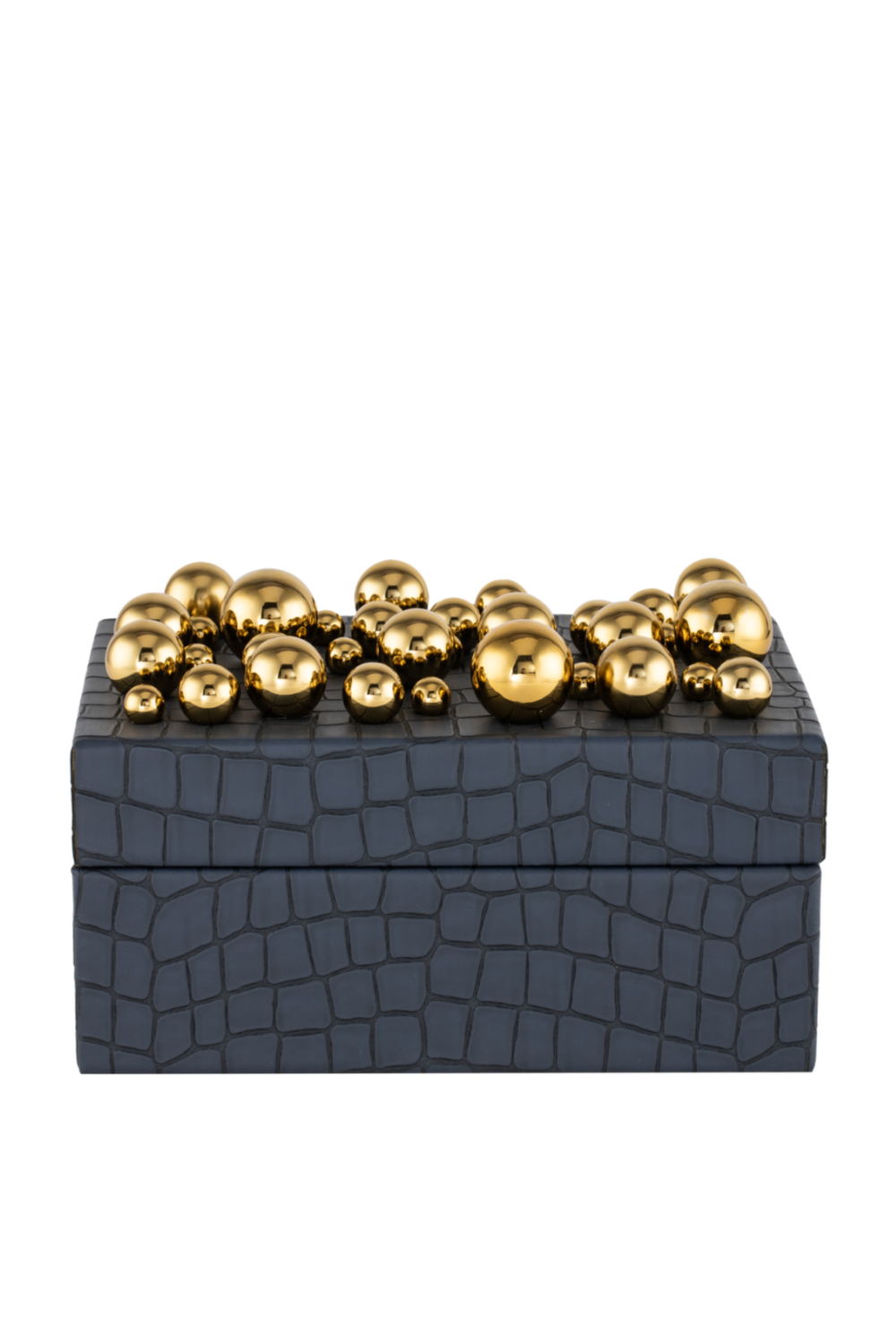 Navy Blue Leather Decorative Box | Liang & Eimil Alli | Oroa.com