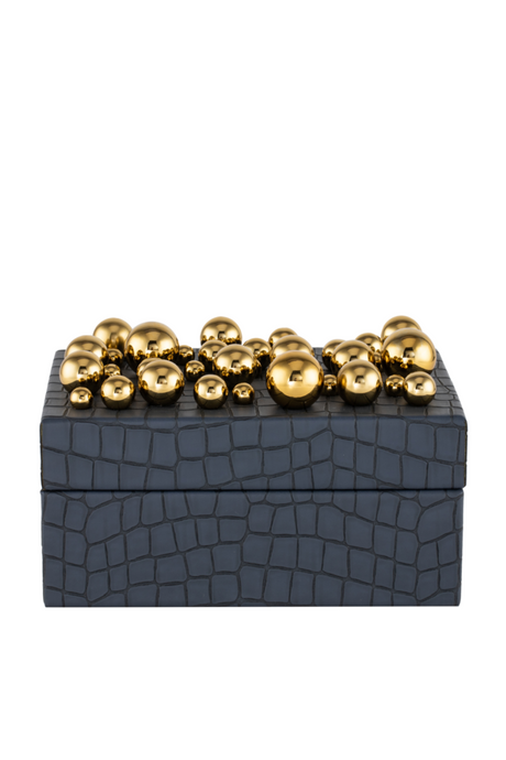 Navy Blue Leather Decorative Box | Liang & Eimil Alli | Oroa.com