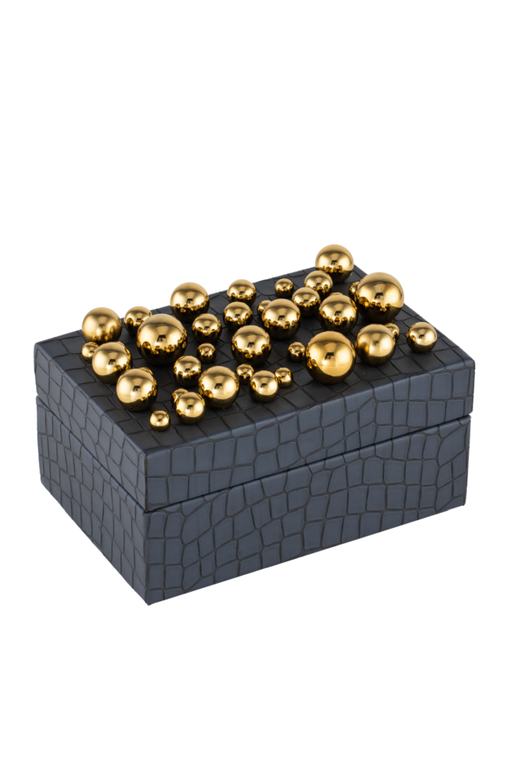 Navy Blue Leather Decorative Box | Liang & Eimil Alli | Oroa.com