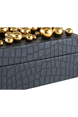 Navy Blue Leather Decorative Box | Liang & Eimil Alli | Oroa.com