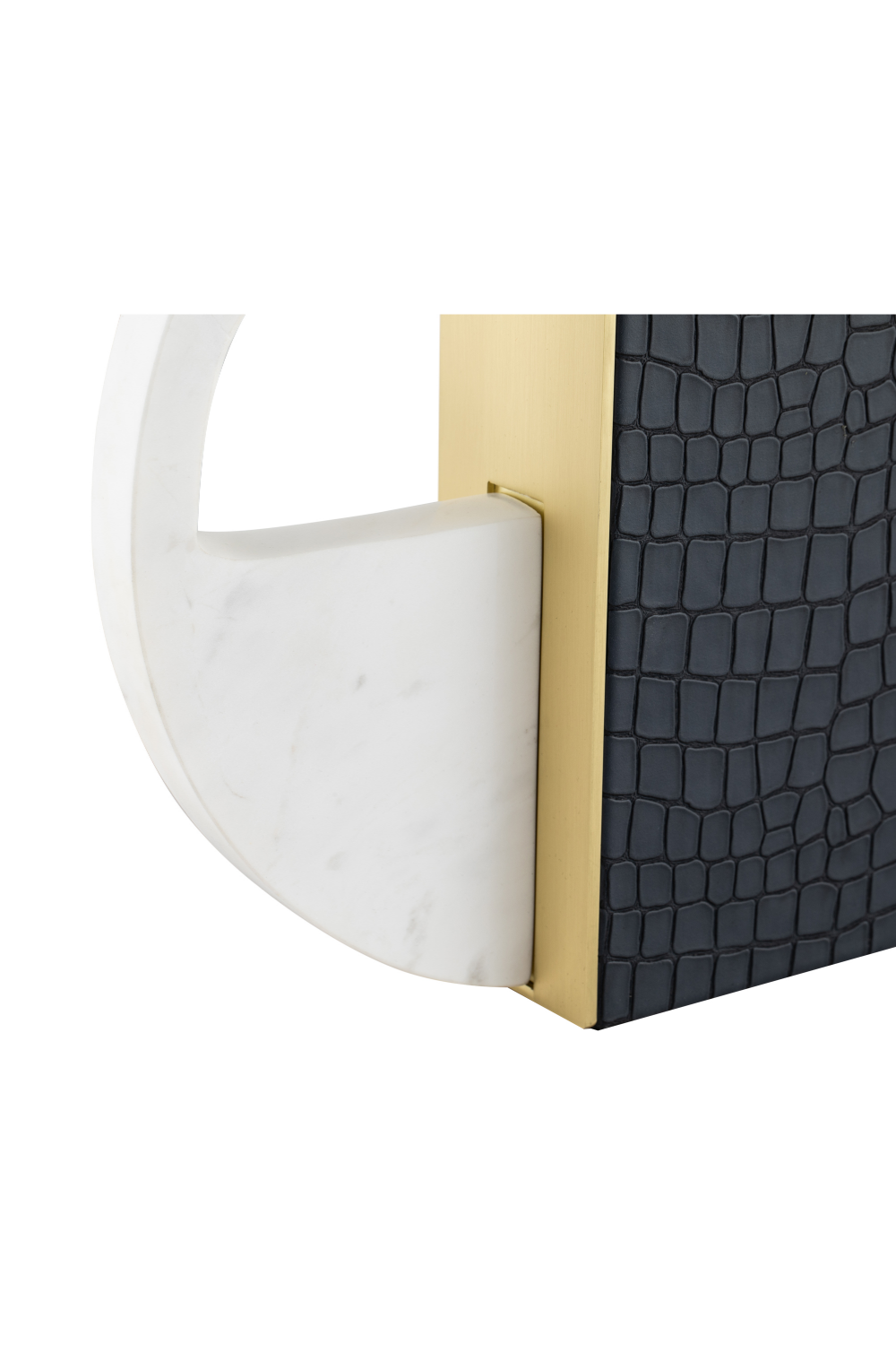Black Leather and Marble Vase | Liang & Eimil Kalahari | Oroa.com