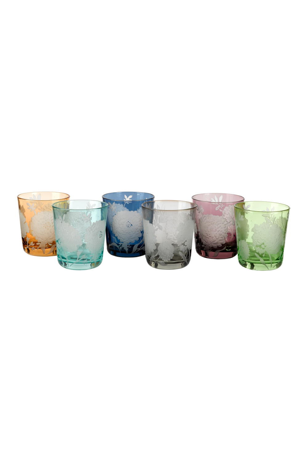 Sandblasted Multi-Colored Glass Tumbler | Pols Potten Peony | Oroa.com