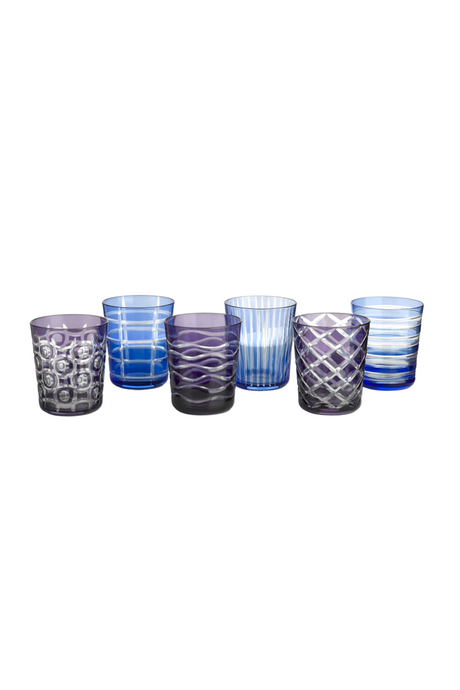 Blue Glass Tumbler Set (6) | Pols Potten Cobalt | Oroa.com
