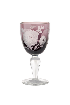 Sandblasted Multi-Colored Wine Glass | Pols Potten Peony | Oroa.com