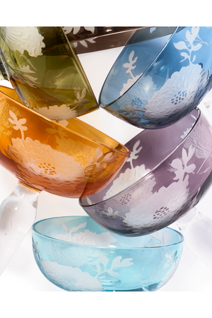 Sandblasted Multi-Colored Coupe Glass | Pols Potten Peony | Oroa.com