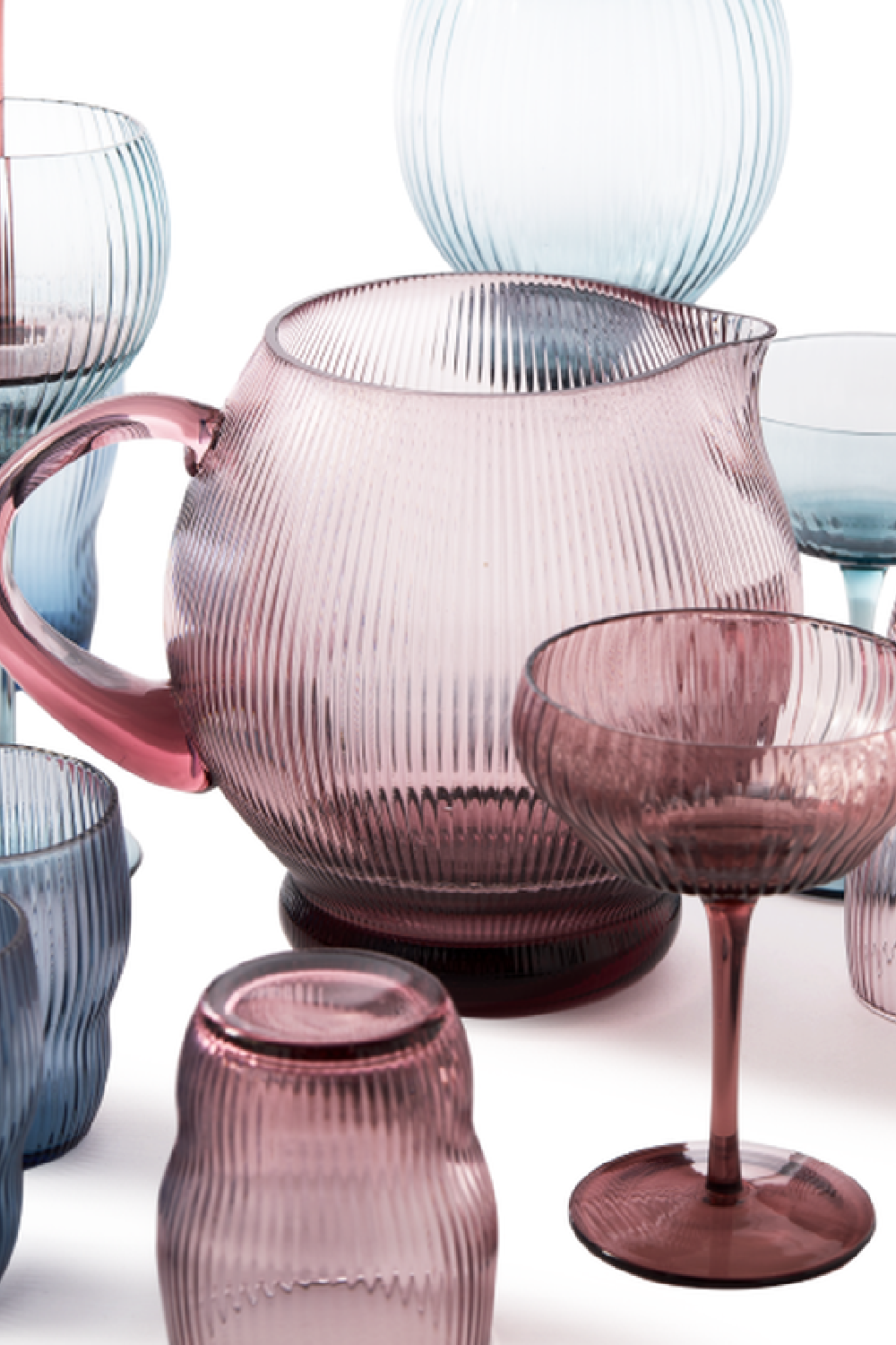Purple Ridged Glass Longdrinks | Pols Potten Pum | Oroa.com