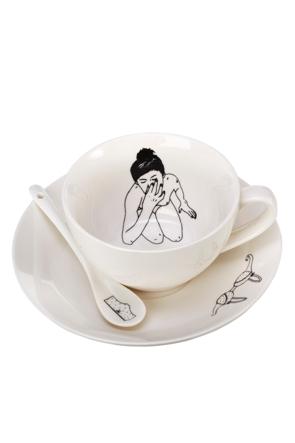 White Undressed Teacups | Pols Potten | Oroa.com