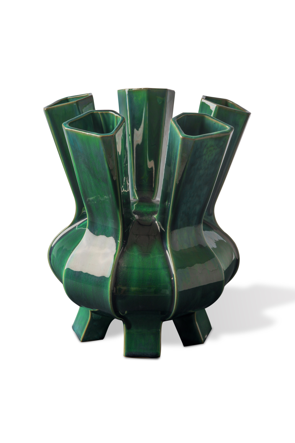 Dark Green Porcelain Vase | Pols Potten Puyi | Oroa.com