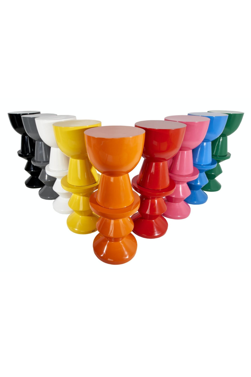 Orange Lacquered Accent Stool | Pols Potten Zig Zag  | Oroatrade.com