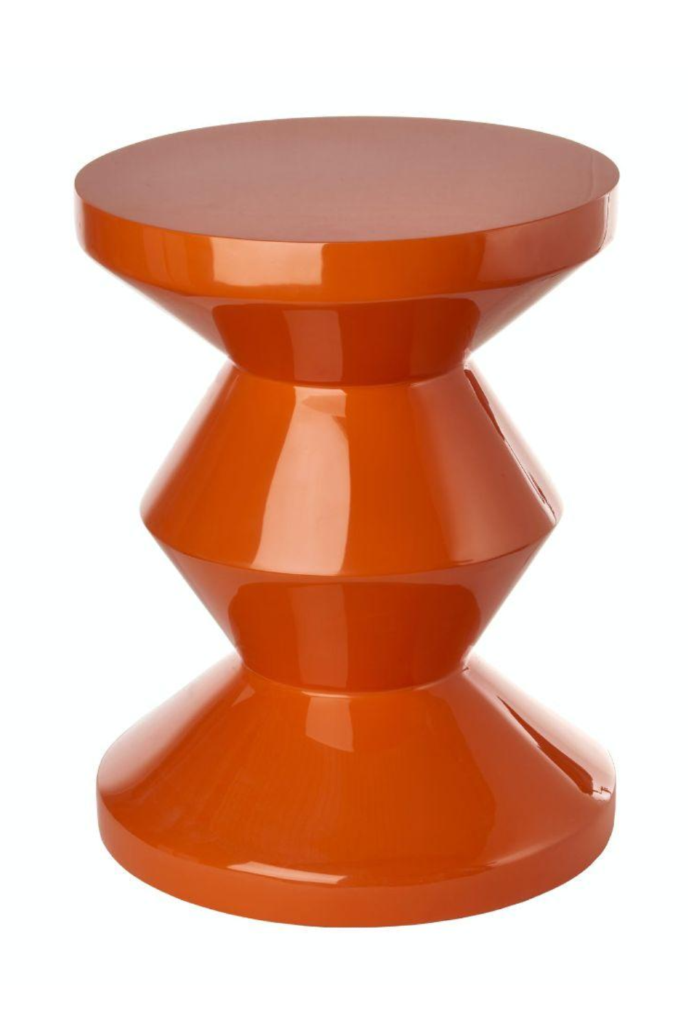 Orange Lacquered Accent Stool | Pols Potten Zig Zag  | Oroatrade.com