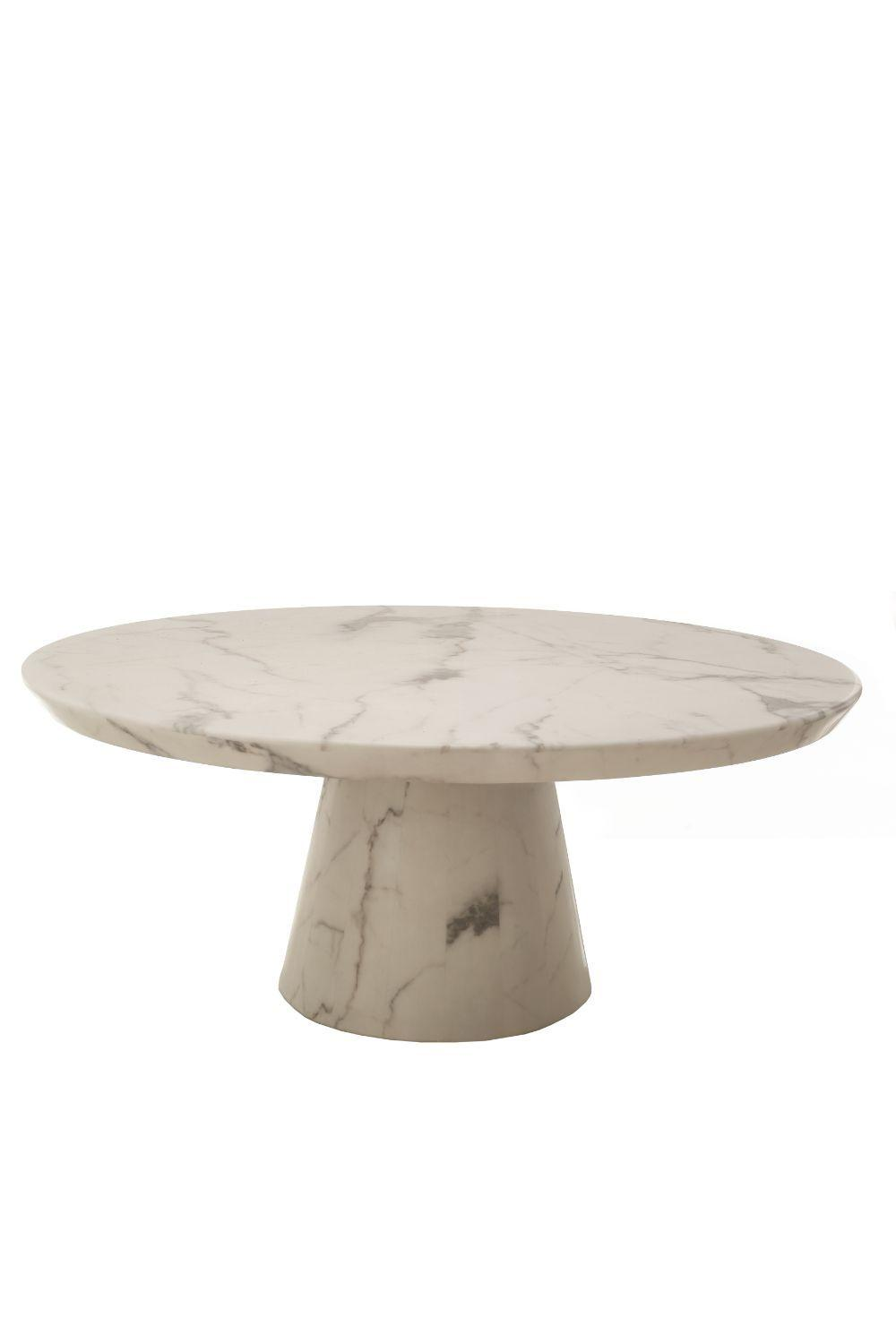 White Faux Marble Coffee Table | Pols Potten Disc | OROA.com