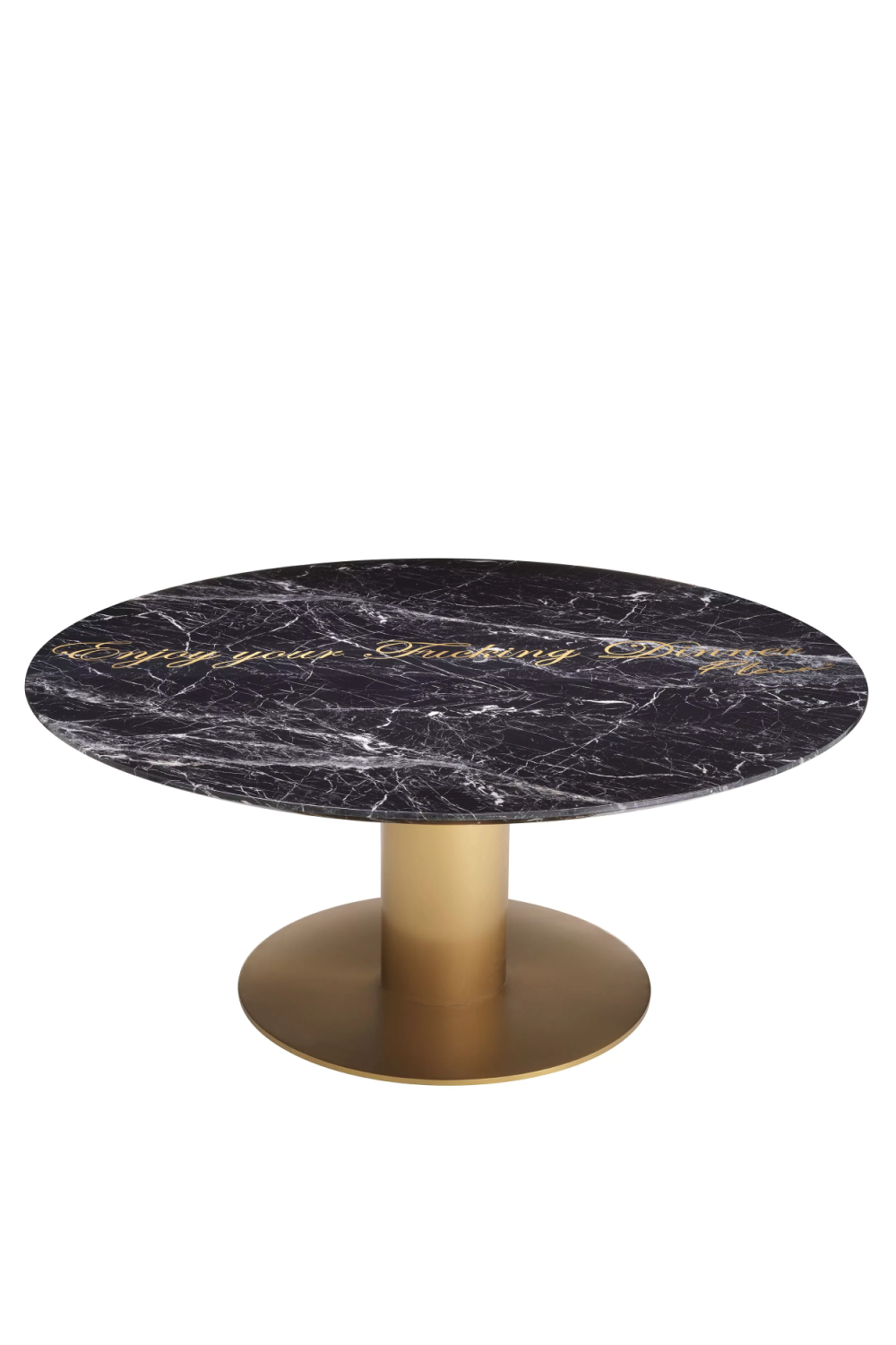 Black Marble Pedestal Dining Table | Philipp Plein Enjoy | Oroa.com