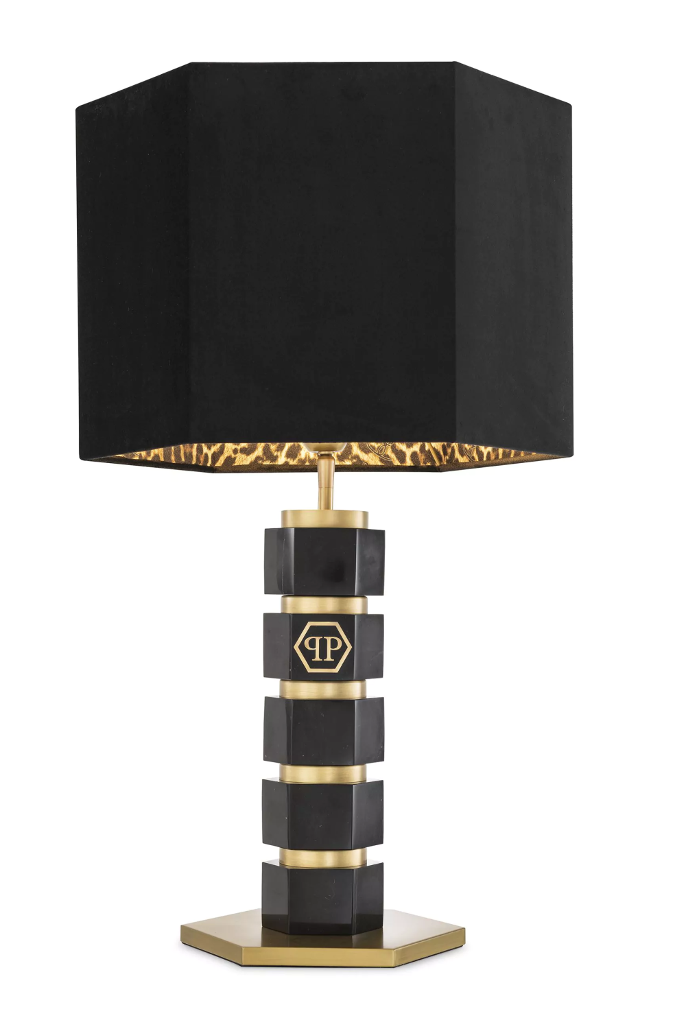 Black Marble Stemmed Table Lamp | Philipp Plein Hexagon | Oroa.com
