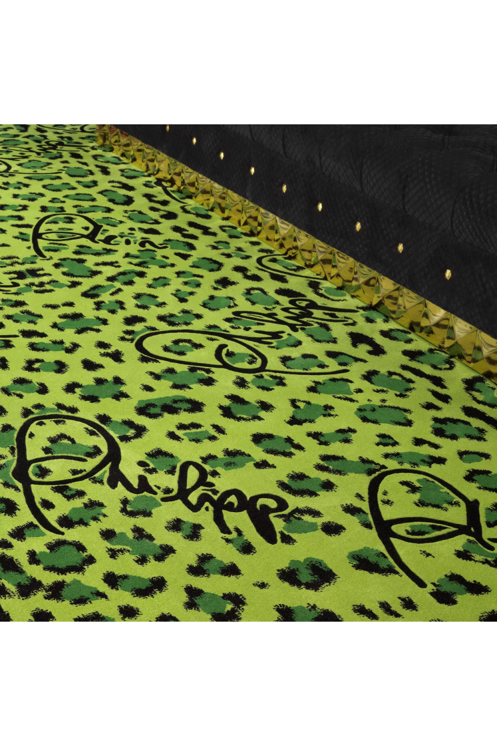 Green Panther Printed Wool Carpet 10' x 13' | Philipp Plein Jungle | Oroa.com