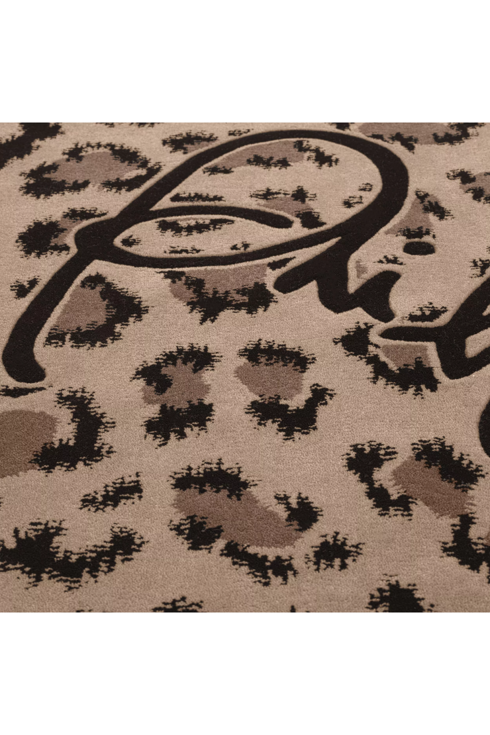 Brown Circular Printed Wool Carpet 9' | Philipp Plein Jungle | Oroa.com