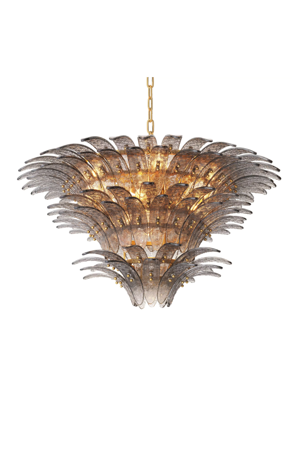 Tiered Smoked Glass Sheets Chandelier | Philipp Plein Bel Air | OROA.com