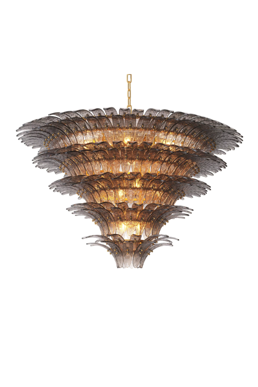 Tiered Smoked Glass Sheets Chandelier | Philipp Plein Bel Air | Oroa.com