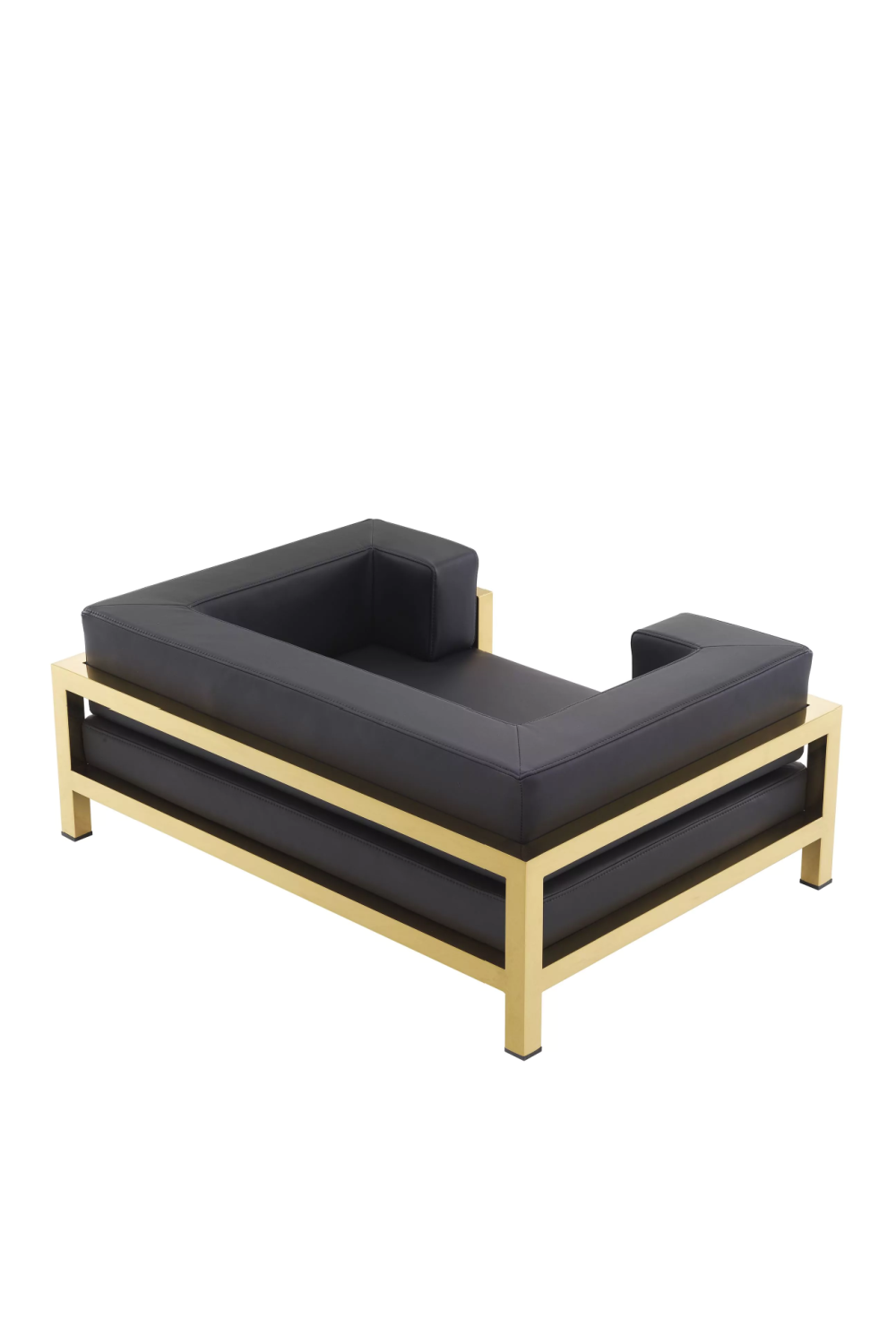 Gold Framed Leather Dog Bed L | Philipp Plein High Conic | Oroa.com