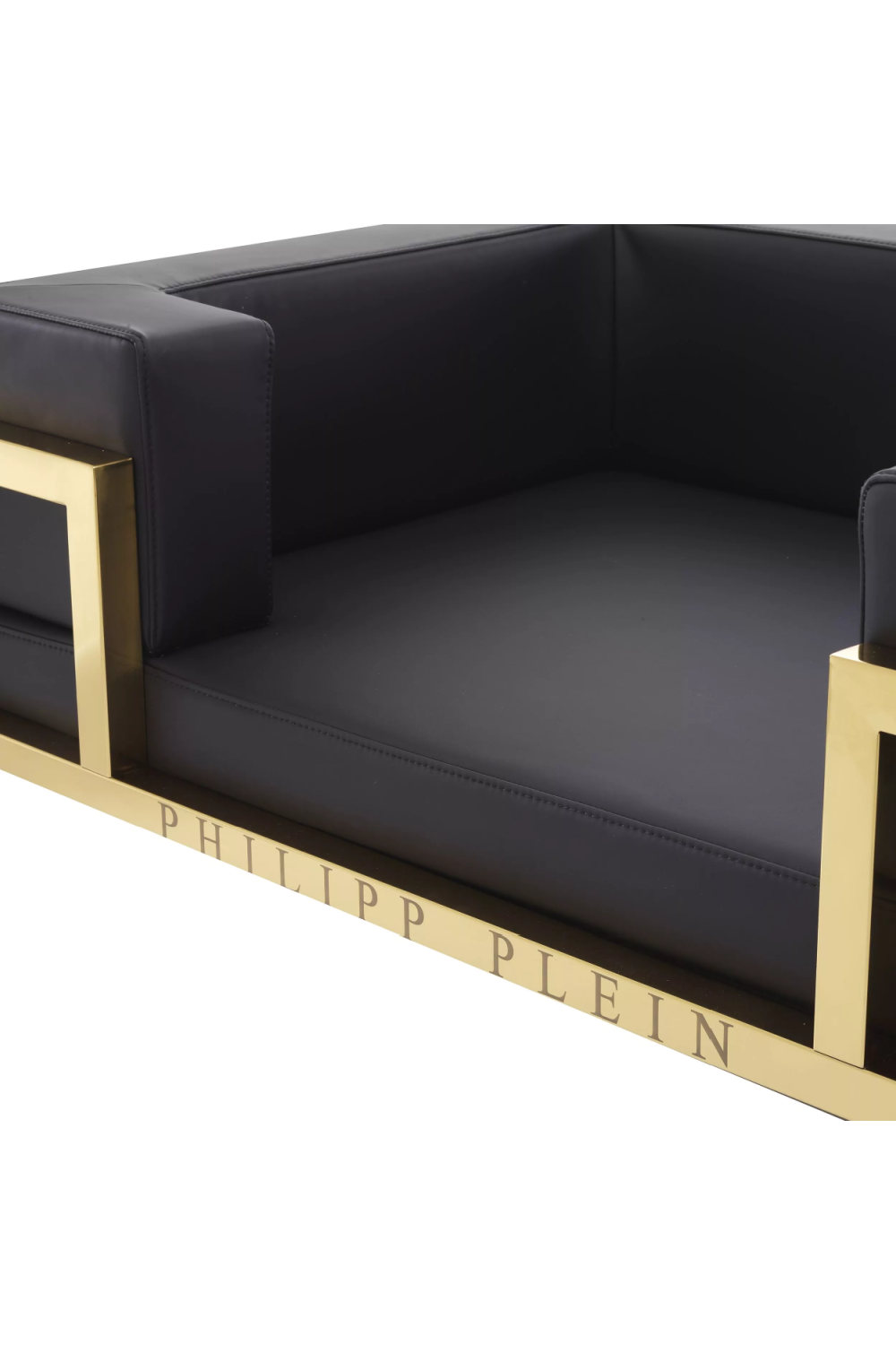 Gold Framed Leather Dog Bed XL | Philipp Plein High Conic | Oroa.com