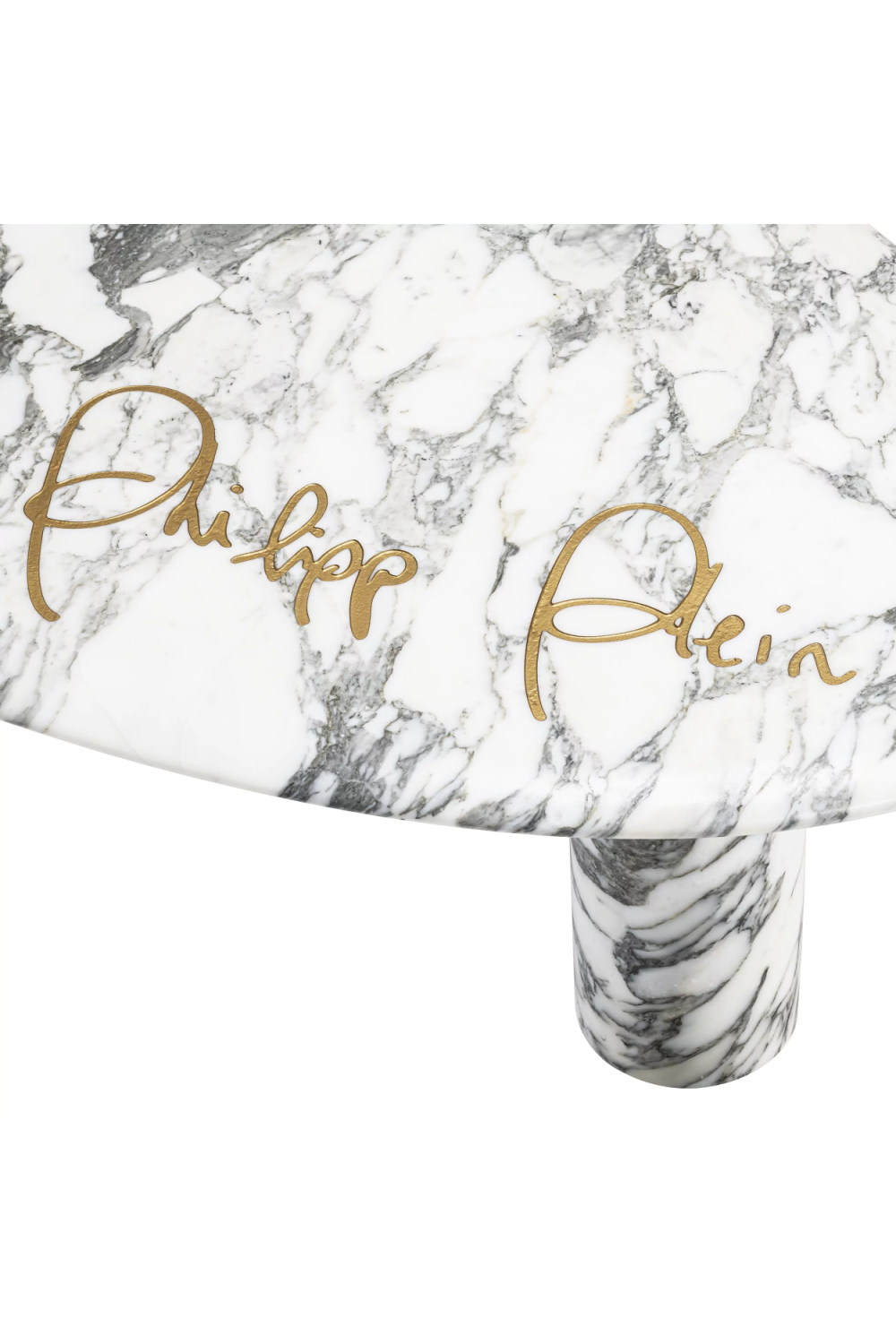 Curved White Marble Coffee Table | Philipp Plein Forte | OROA.com