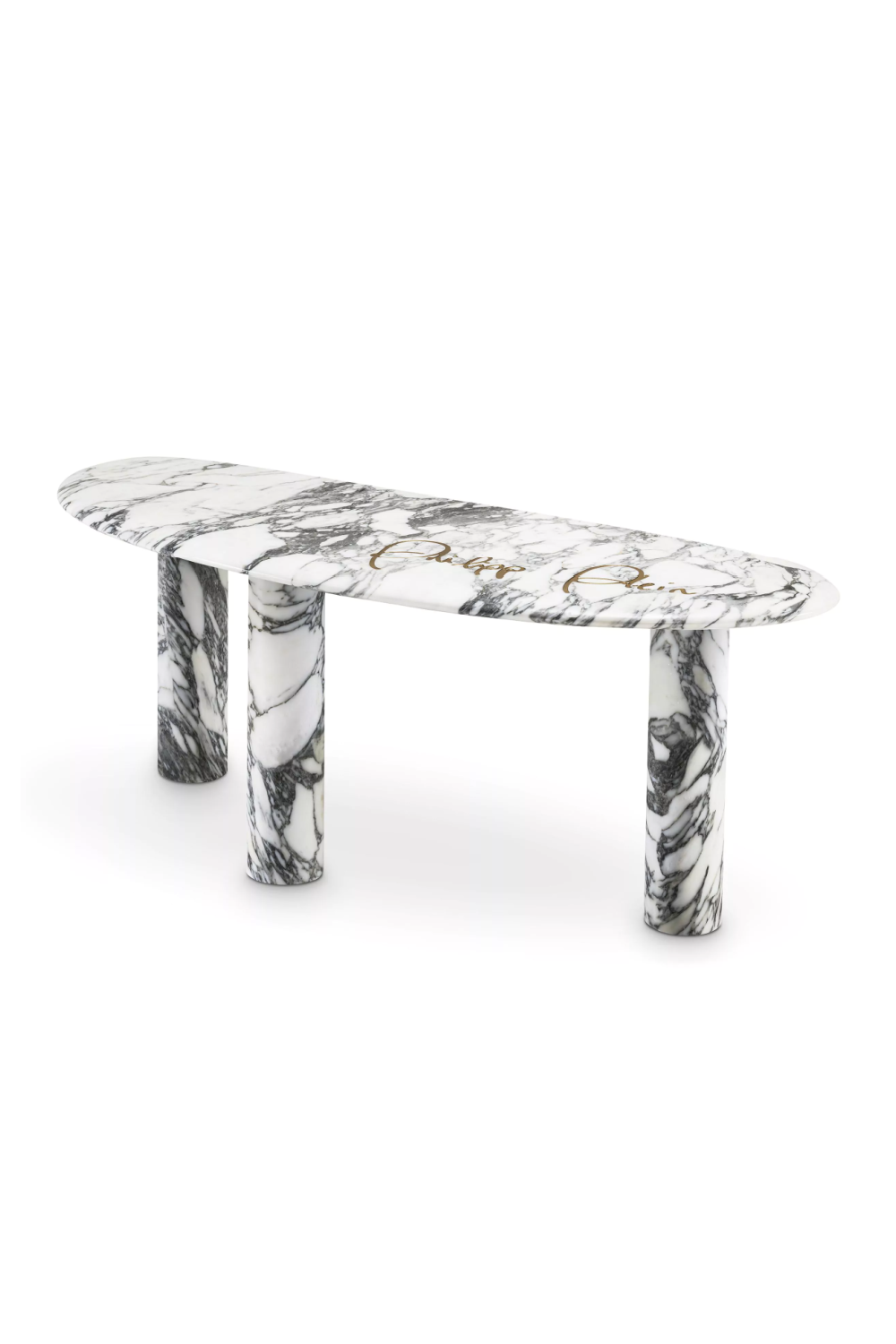 Curved White Marble Console Table | Philipp Plein Forte | OROA.com