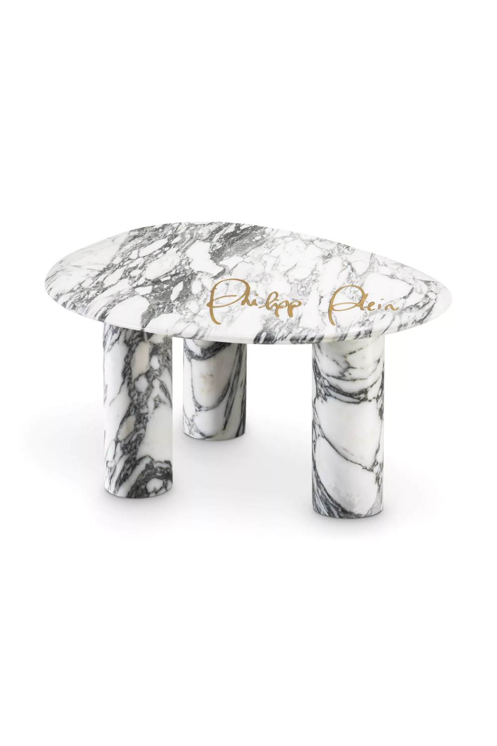 Curved White Marble Side Table | Philipp Plein Forte | OROA.com