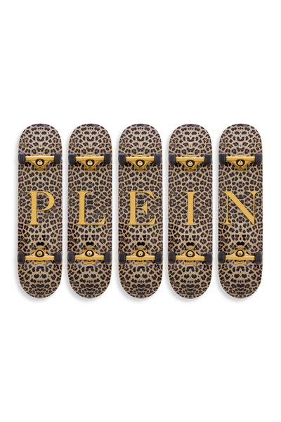 Printed Maple Wood Skateboard | Philipp Plein Leopard