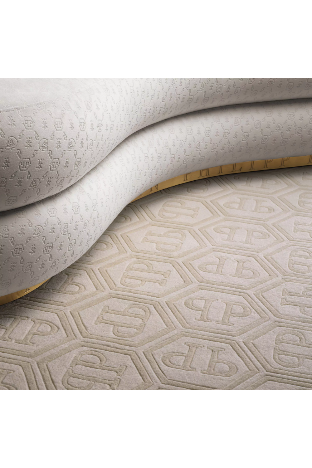Beige Hand-Tufted Wool Carpet 10' x 13' | Philipp Plein | Oroa.com
