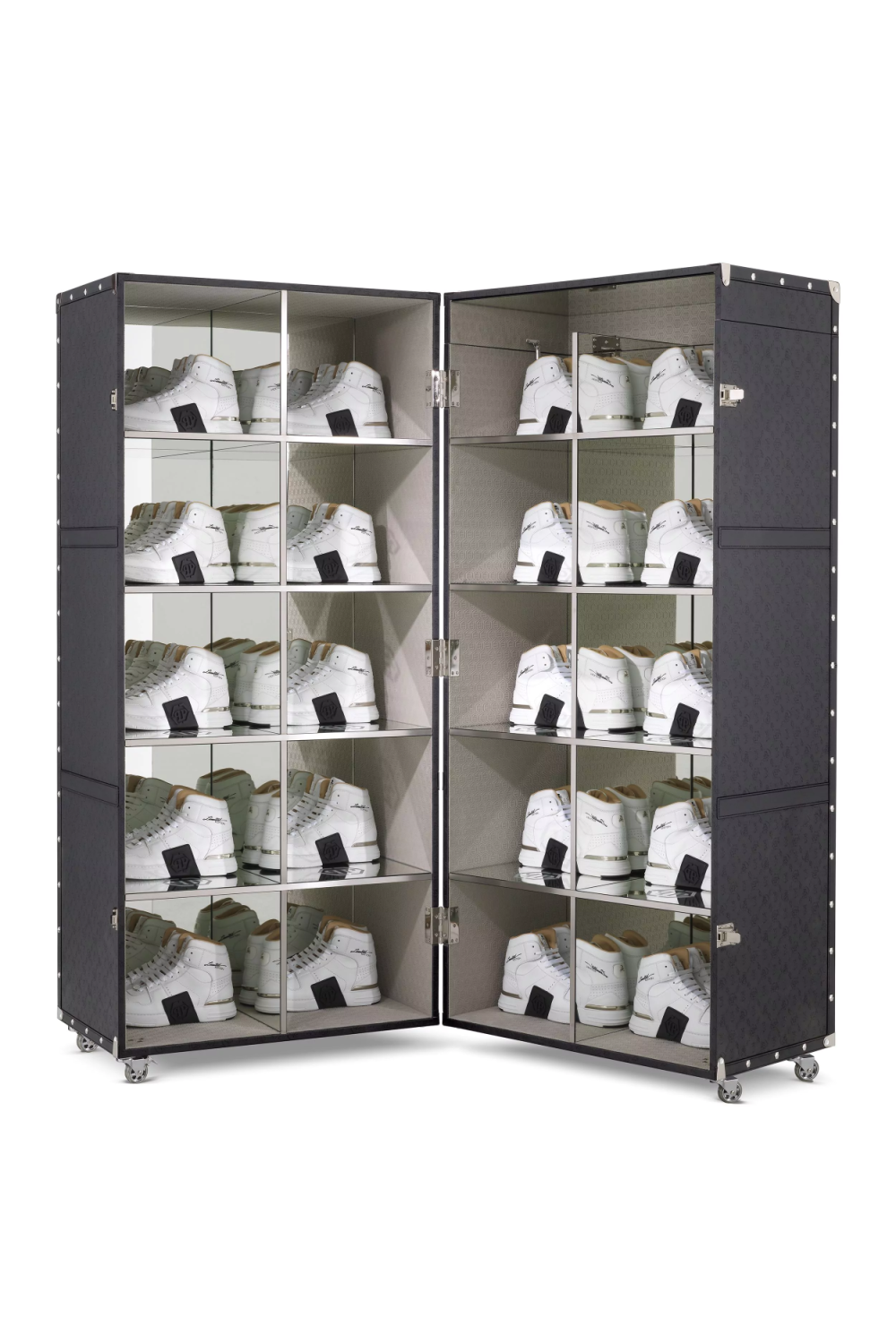 Monogrammed Black Leather Cabinet | Philipp Plein Sneaker Beast | Oroa.com