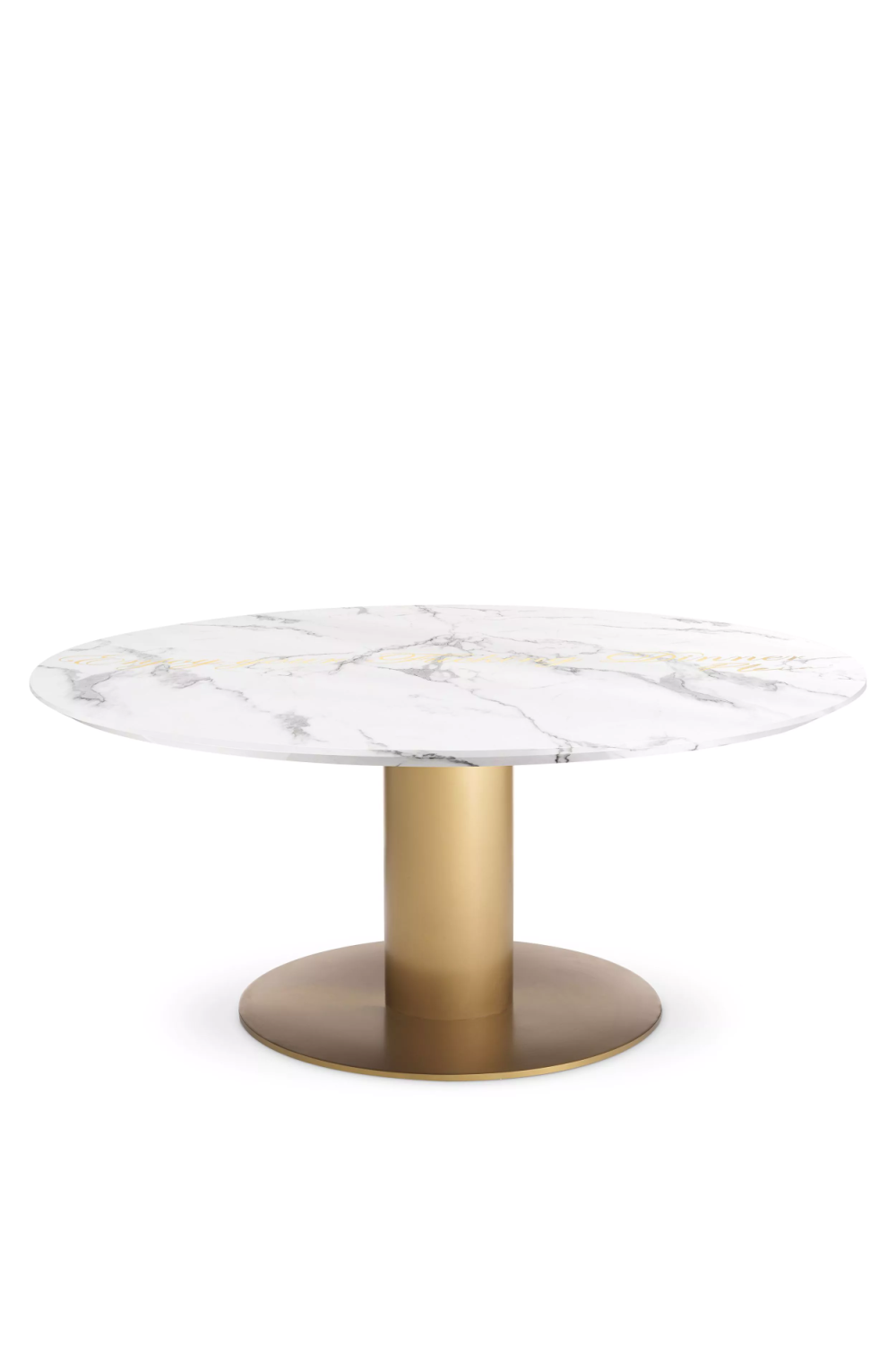 White Marble Pedestal Dining Table | Philipp Plein Enjoy | Oroa.com